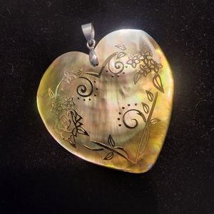 Heart shaped Abolone Shell Pendant